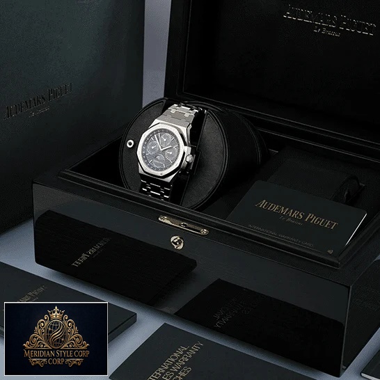 Audemars Piguet Royal Oak Blue Dial Replica in the box next to warranty card