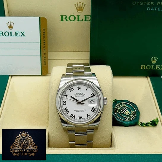 Rolex Oyster Perpetual Datejust White Dial 116200 Replica & Guarantee Card in the Green Rolex Box