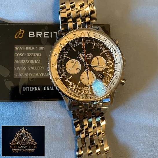 Breitling Navitimer B01 Chronograph AB0121211B1A1 "Black Dial" Premium Duplicate Edition breitling navitimer AB0127211B1A1 replica front
