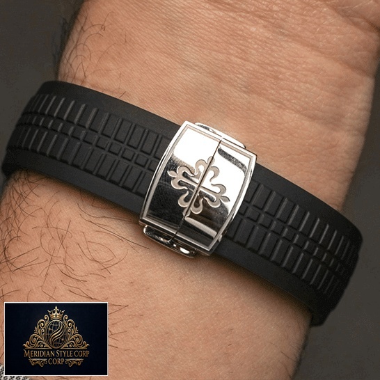 Patek Philippe Aquanaut 5968A001 Black Rubber Bracelet Replica steel bracelet