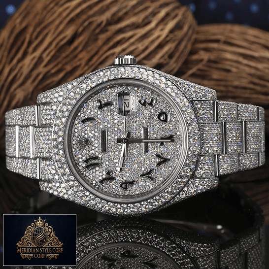 Rolex Datejust Arabic Numerial 116300 Iced Out Replica