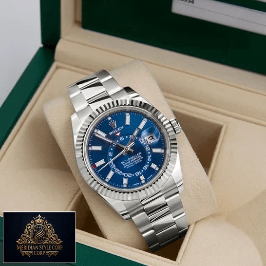 Rolex Sky-Dweller Blue Dial Stainless Steel Fluted Bezel 326934-0003 Oyster Replica