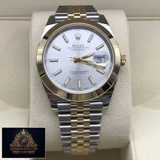 Rolex Datejust 41 126303-0002 Yellow Gold Bezel Two Tone Bracelet Replica in box