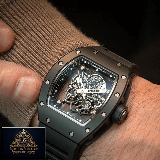 Richard Mille RM055 Skeleton Black Replica on the wrist