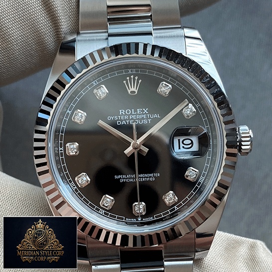 Rolex Datejust Diamond Black Dial Replica on hand