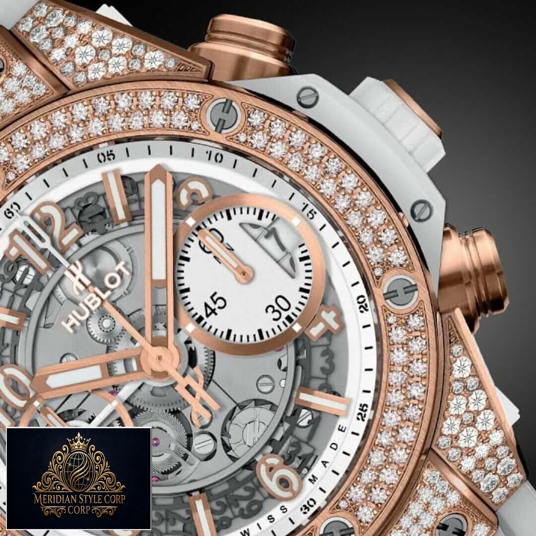 Hublot Gold White Diamond Bezel Replica close analog view