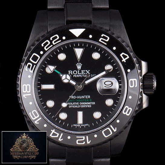 Rolex Blaken GMT-Master II 116710 DLC-PVD Black Replica black background