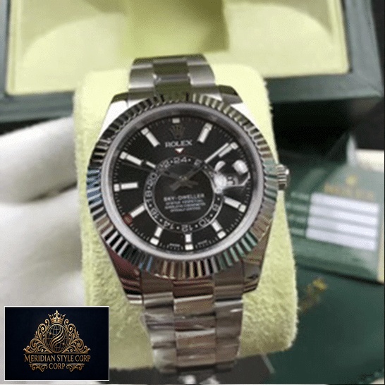 Rolex Sky-Dweller Black Dial Fluted Bezel 326934 Replica