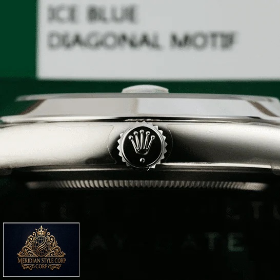 Rolex Day-Date 228206 Silver Crown Pusher Right Side Replica