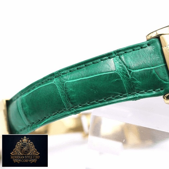 Rolex Day-Date 118138-0003 Replica Green Leather Bracelet