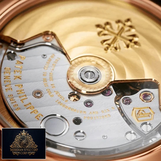 Patek Philippe Nautilus Ladies Golden Rose Geneve Replica close mechanism view