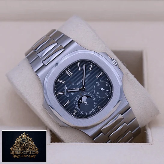 Patek Philippe Nautilus Moon Phase Blue Dial 57121A-001 Replica in the box