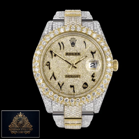 Rolex Datejust Yellow Gold Arabic Dial Replica front view