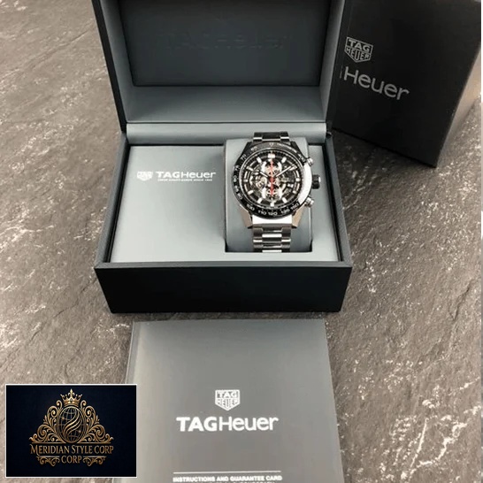 Tag Heuer Carrera Calibre Black Bezel Steel Bracelet Replica in the box