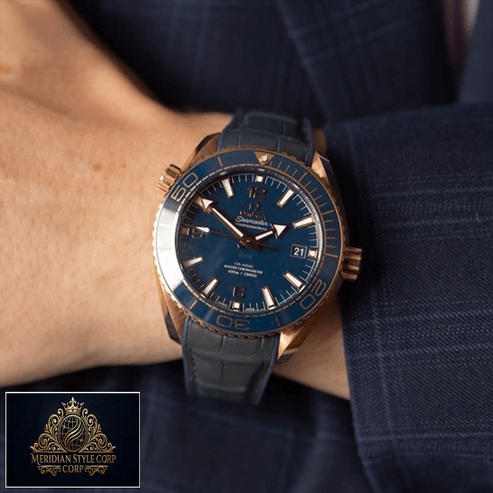 Omega Seamaster 215.63.44.21.03 Planet Ocean Blue Dial Replica on the man wrist