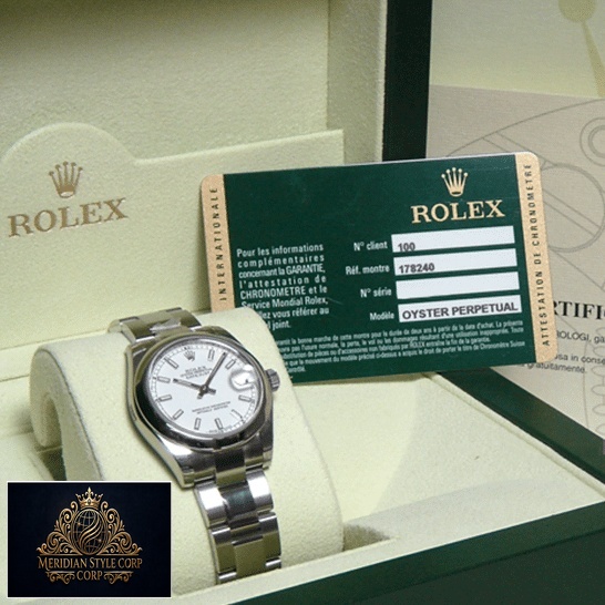 Rolex Datejust 178240 Silver White Dial Replica & Guarantee Card