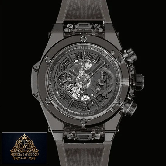 Hublot Big Bang Unico Sapphire All Black Dial Replica black background