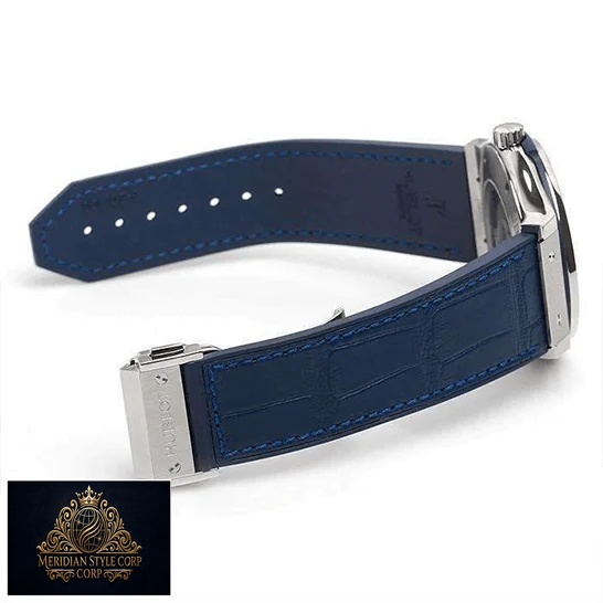 Hublot Classic 565.NX_.7170.LR Fusion Leather Blue Bracelet Replica opened clasp