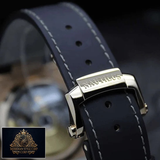 Patek Philippe Black Rubber Bracelet Steel Case Replica upside view