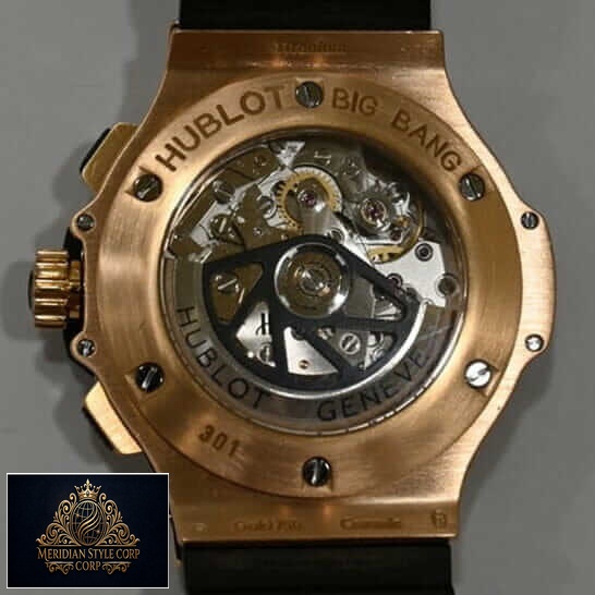 Hublot Big Bang Gold Geneve Black Rubber Bracelet Replica upside view