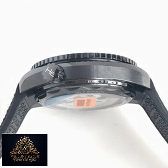 Omega Seamaster Planet Ocean Steel Black Case Replica crown white background