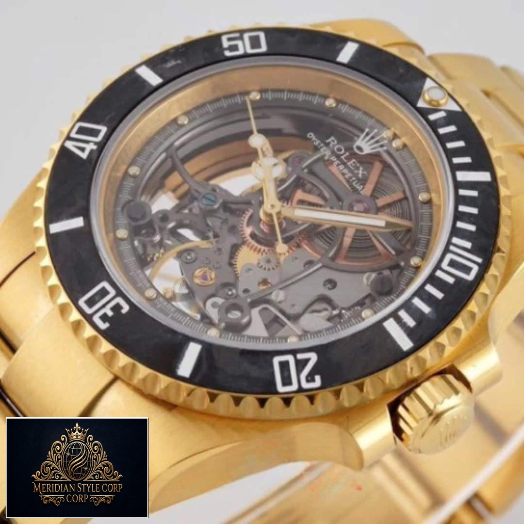 Rolex Gold Oyster Perpetual Black Bezel Replica