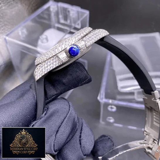 Rolex Submariner 116336 Diamond Replica Crown / Diamond push button