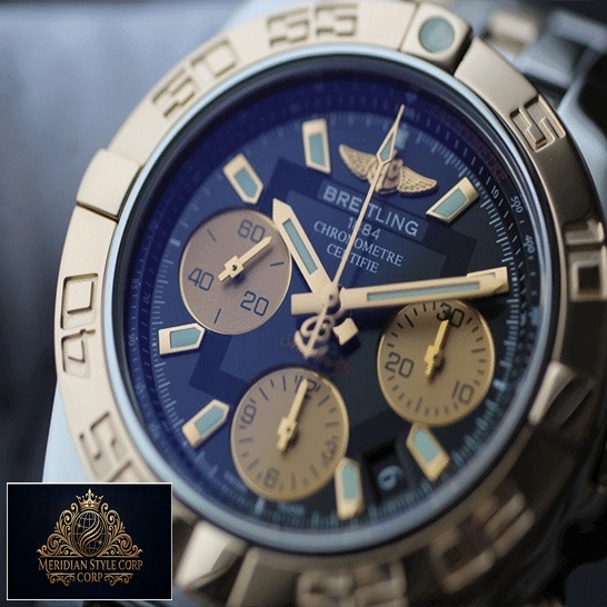 breitling_chronomat_44_blue_dial_cB0110121C1C1_replica_gold_unitedluxurynet