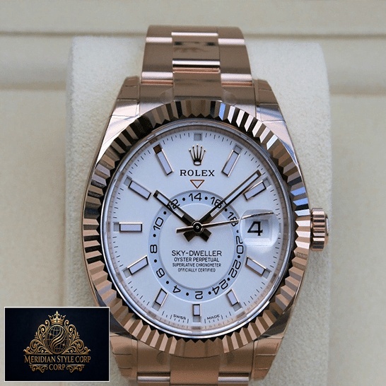 Rolex Sky-Dweller Rose Gold White Dial 326935-0005 Replica