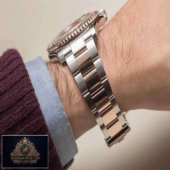 Rolex 116621 Oyster Rose Gold Replica on the man wrist