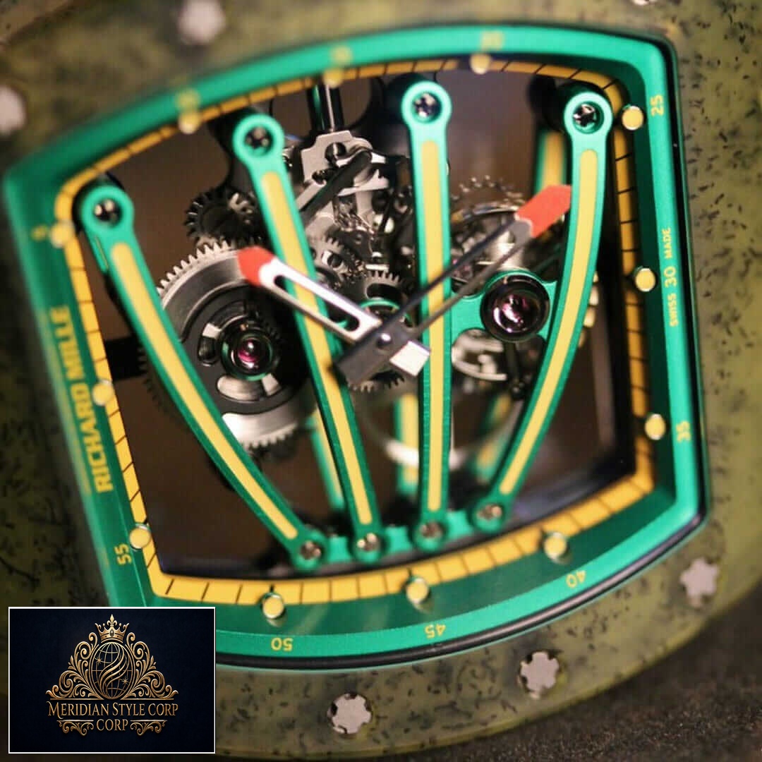 Richard Mille Green Dial Bezel Carbon Case Replica close view