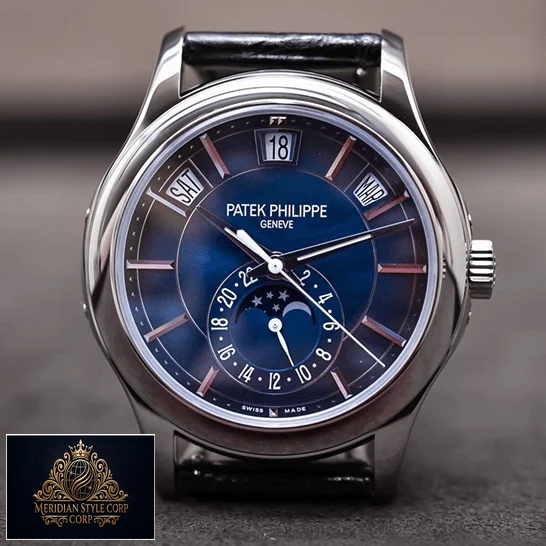 Patek Philippe Complications 5205G_013 Bluıe Dial Moon Replica front view