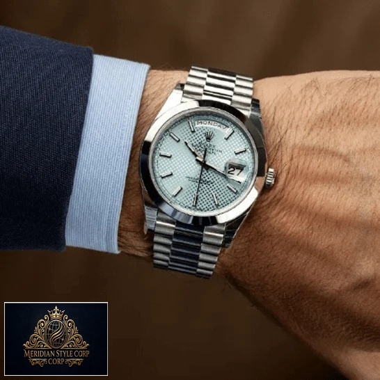 Rolex Day-date 228206 President blue oyster replica on the wrist
