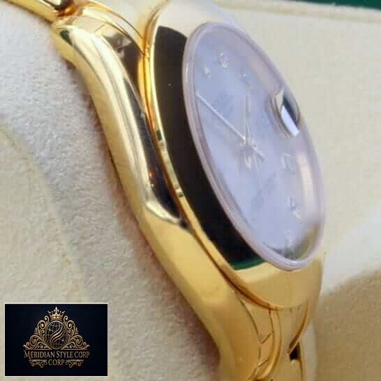 Rolex PearlMaster Gold Diamond 81208 Replica side view in the box