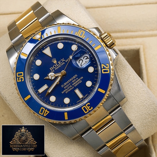 Rolex Submariner Date Two Tone Oyster Bracelet Blue Dial 16613 Replica