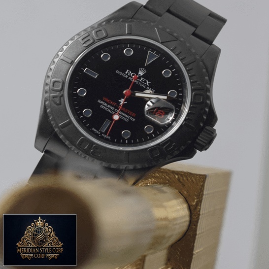 Rolex Triple Red Titan Black 11662 Replica crown push button