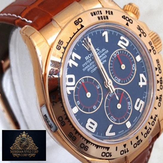 Rolex Daytona Yellow Gold Case 116518 Brown Leather Bracelet Replica