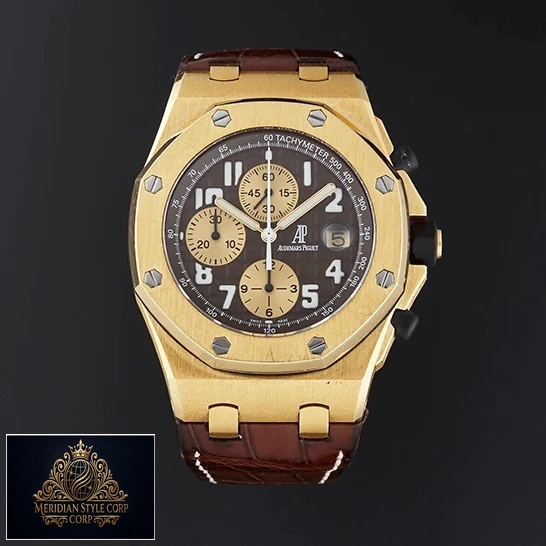Audemars Piguet Royal Oak Brown Dial Gold Case Replica black background