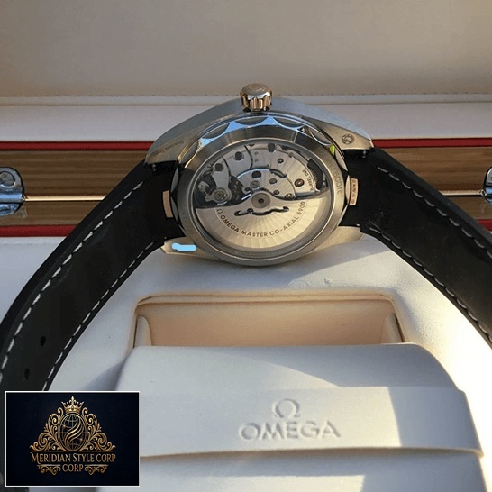 Omega Seamaster 220.22.41.21.02.001 Black Leather Bracelet Replica in the box