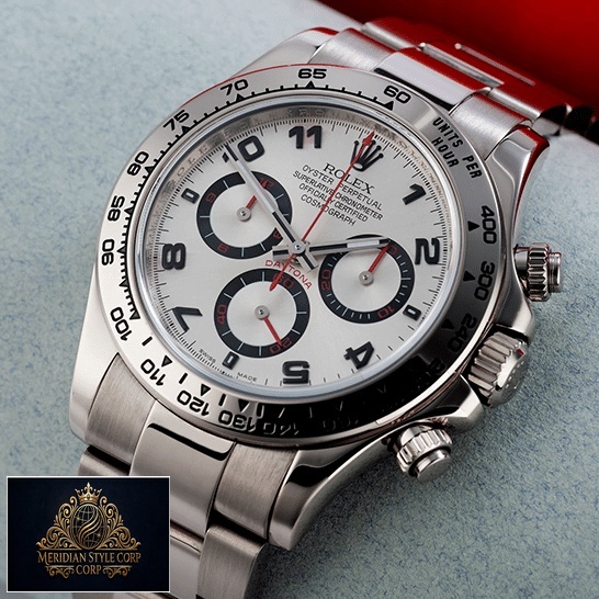Rolex Daytona 116509 White Dial Replica and button & crown pusher