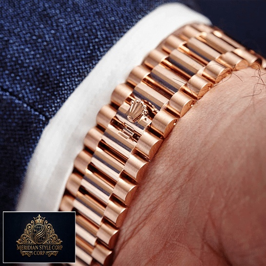 Rolex Rhodium gold jubilee replica rolex logo and on the wrist