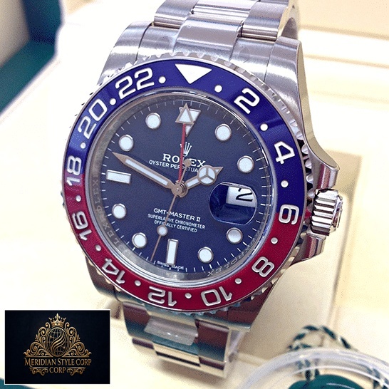 Rolex GMT-Master II 116719BLRO Oyster Replica Silver Crown Pusher