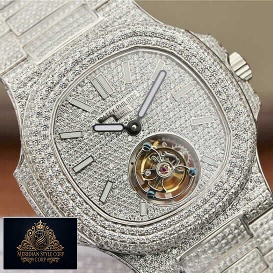 Patek Philippe 6980 Tourbillion Diamıond Iced Out Replica front view