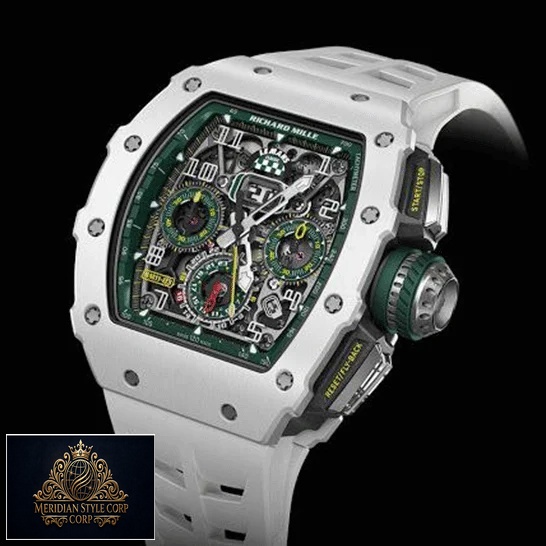 Richard Mille RM1103 White Rubber Bracelet Replica black background