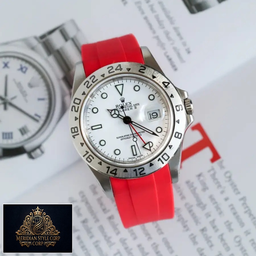 Rolex – Explorer II – Rubber Strap – Red - Image 2