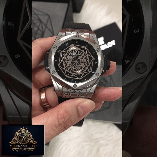 Hublot Big Bang Sang Bleu 415.NX_.1112.VR Black Rubber Bracelet Replica