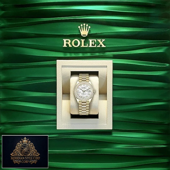 Rolex Datejust Diamond Gold 178288-0001 Replica Green Wave Background