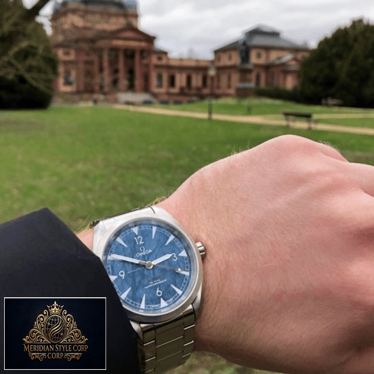 Omega 220.10.40.20.03.001 Seamaster Blue Dial Replica mansion background