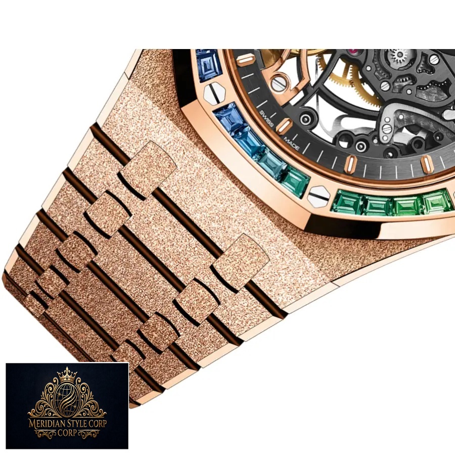 Audemars Piguet Royal Oak 15412OR.YG.1224OR.01-B “Rainbow” Master Replica 1:1 - Image 3