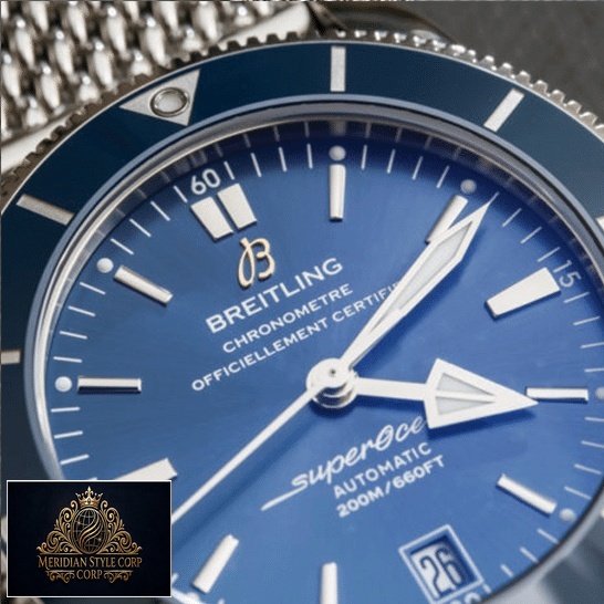 Breitling Superocane Blue Dial Replica close analog view